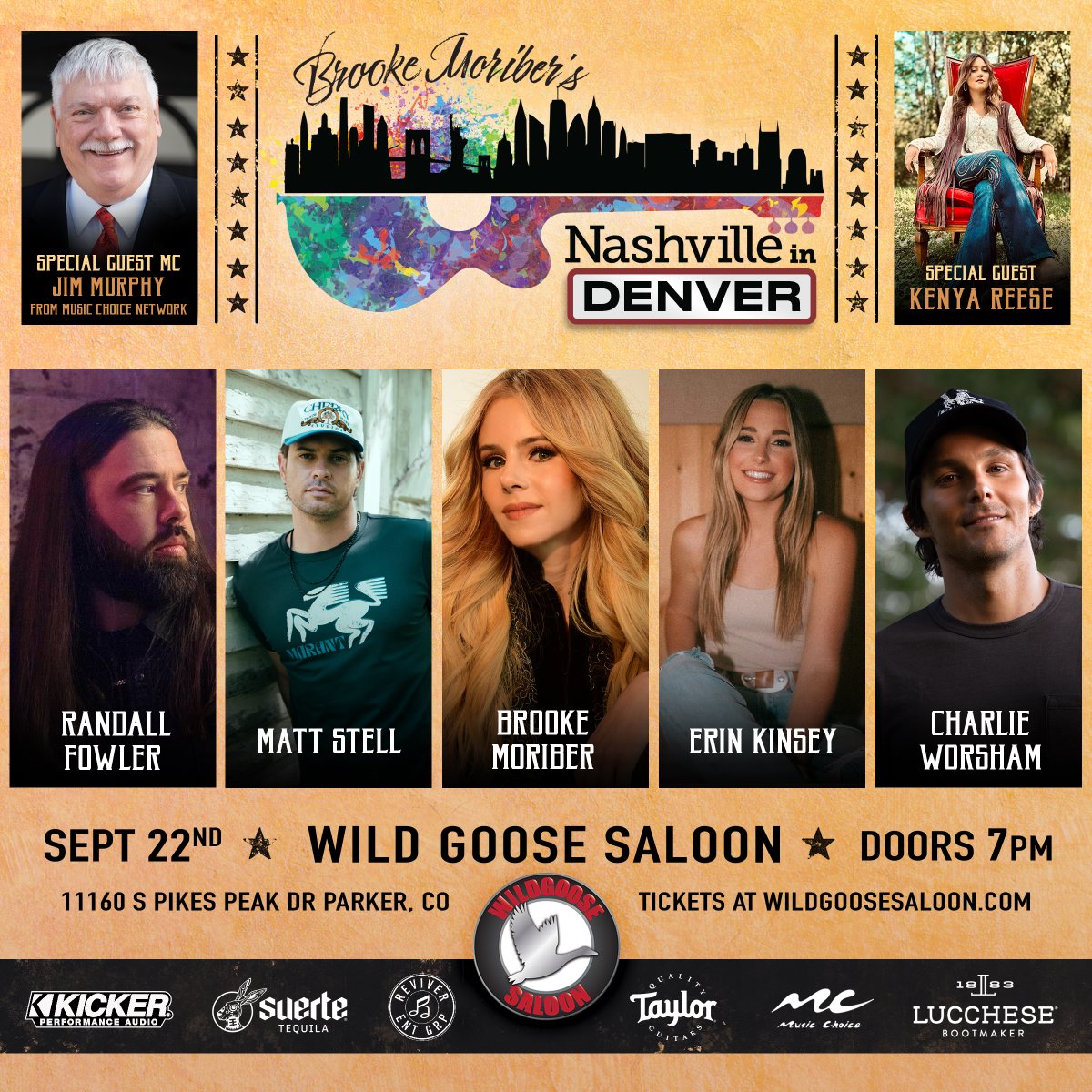 KICKER (@kickeraudio) on Twitter photo <a href="/brookemoriber/">Brooke Moriber</a> is back on the road bringing #nashvillesound to all corners of the country, this time in Denver! Don't miss her and Randall Fowler, <a href="/MattStellMusic/">Matt Stell</a>, <a href="/ErinKinseyTX/">Erin Kinsey</a>, <a href="/charlieworsham/">Charlie Worsham</a> & Special Guest <a href="/KenyaReeseMusic/">Kenya Reese</a> on September 22nd at the Wild Goose Saloon in <a href="/brookemoriber/">Brooke Moriber</a> is back on the road bringing #nashvillesound to all corners of the country, this time in Denver! Don't miss her and Randall Fowler, <a href="/MattStellMusic/">Matt Stell</a>, <a href="/ErinKinseyTX/">Erin Kinsey</a>, <a href="/charlieworsham/">Charlie Worsham</a> & Special Guest <a href="/KenyaReeseMusic/">Kenya Reese</a> on September 22nd at the Wild Goose Saloon in