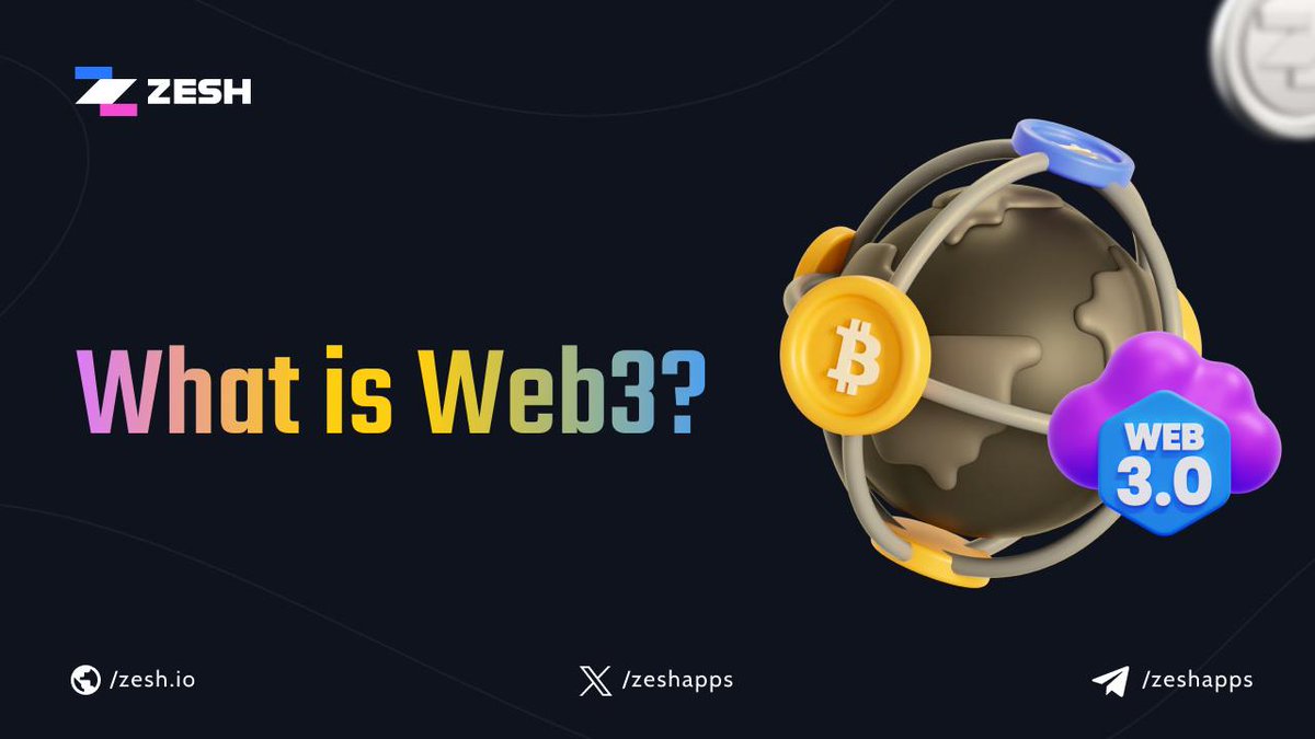 ZeshApps's tweet image. What is Web3?
It’s the next evolution of the internet, focusing on decentralization, blockchain technology, and user empowerment.
Unlike Web2, which is dominated by centralized platforms, Web3 aims to give users control over their own data and digital identities.