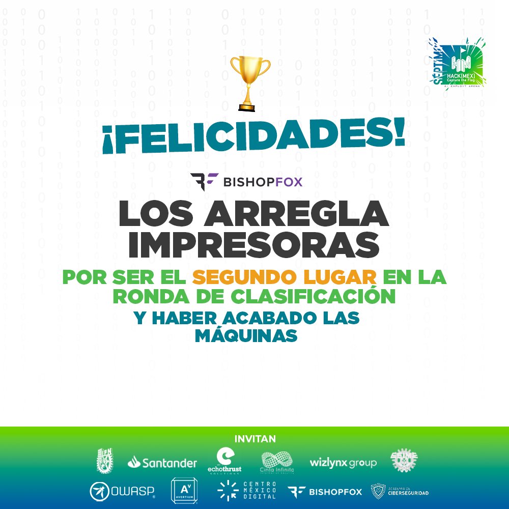 ¡Muchas felicidades a Los Arregla Impresoras por ser el segundo lugar en la ronda de clasificación y haber acabado las máquinas! 🎊🎉🏆