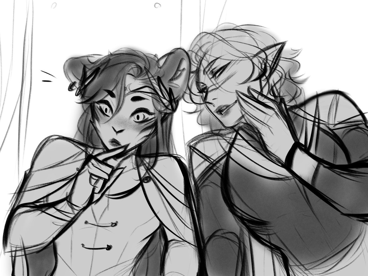 Some Nola and Azul for the soul &lt;3

#ocs #sketches #doodles #LGBTQ