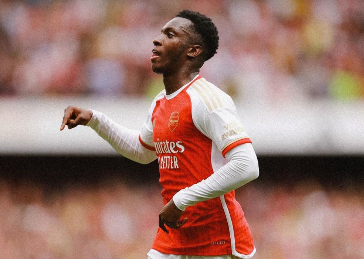 FabrizioRomano's tweet photo. 🔵🔴 Eddie Nketiah, open to join Crystal Palace as deal will depend on club to club agreement.

Initial talks on personal terms taking place but there are more clubs keen, as situation is still open.

Nketiah, fully expected to leave Arsenal in the final days. https://t.co/YeZwzaFZJW