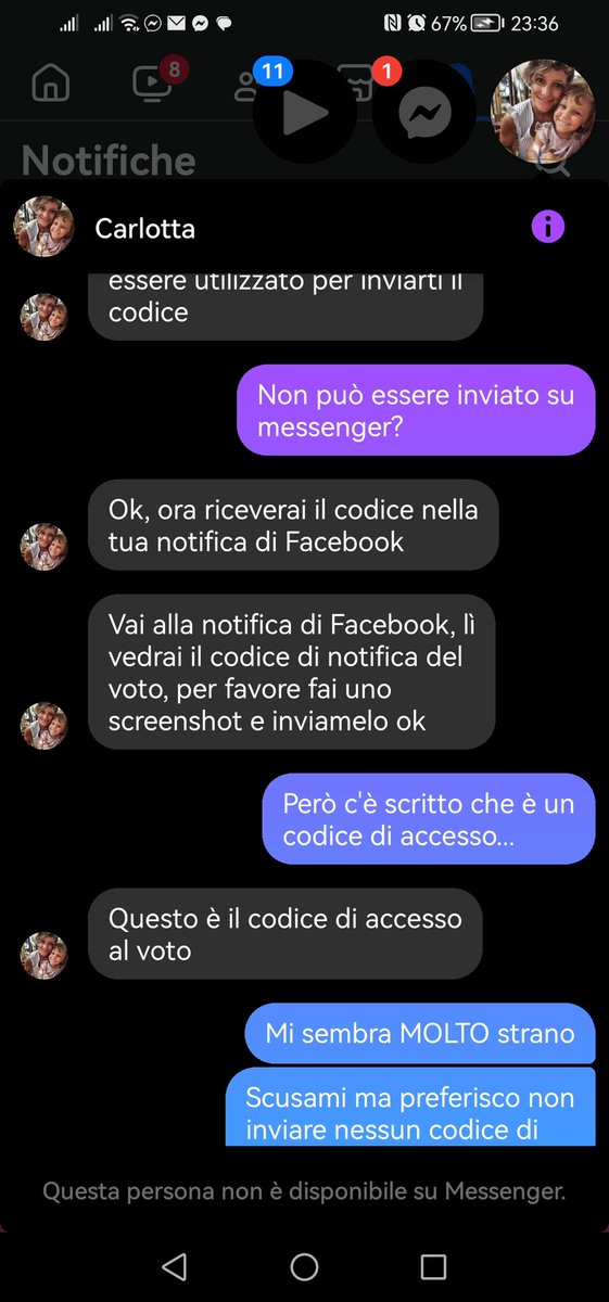 Ritantifa's tweet image. Truffa da un profilo Facebook hackerato, occhio