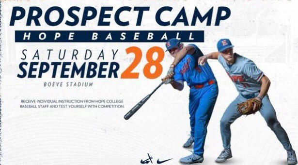 Registration is open for a few more weeks. Come out and enjoy our beautiful facilities! hopecollegeeco.regfox.com/hope-baseball-…