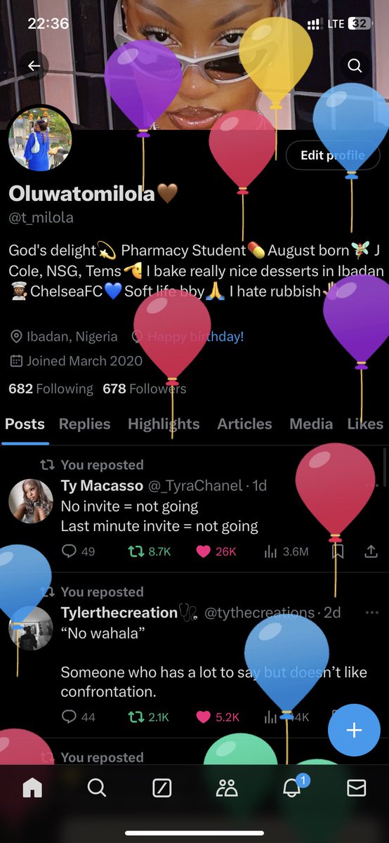 t_milola's tweet image. “You’re 22, too hot to handle”🙂‍↔️🎈