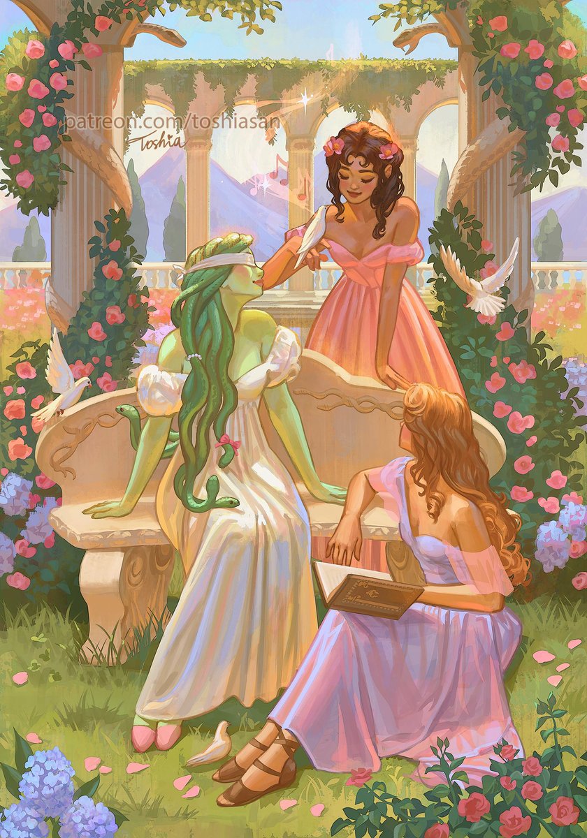 Medusa and her friends chilling out 💚🐍🎀