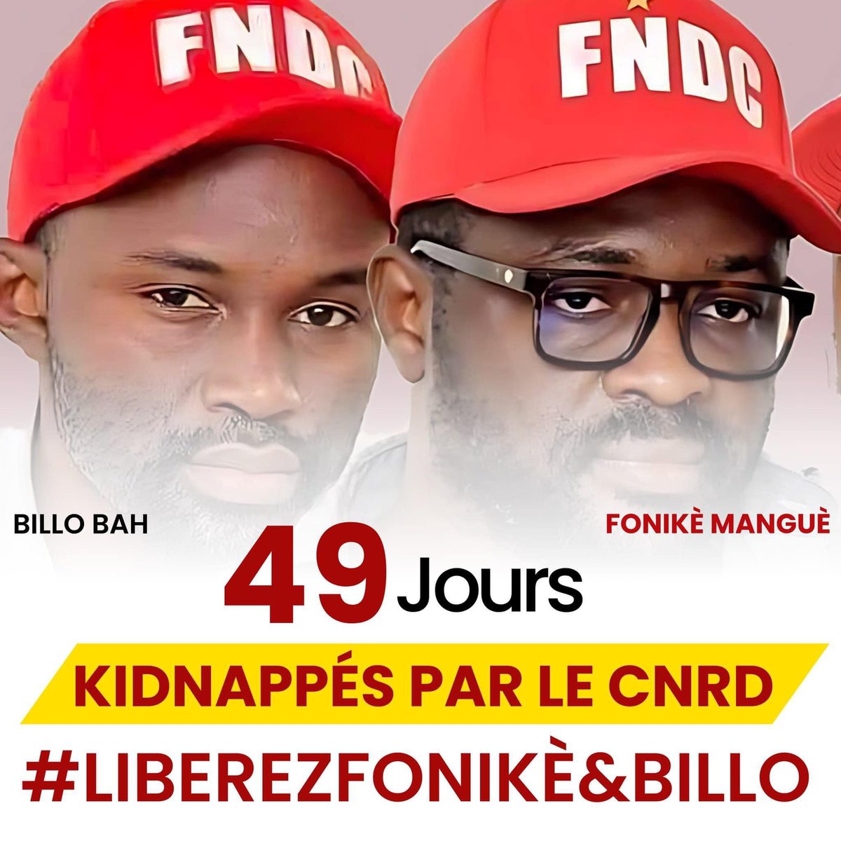 AlphaBayo10's tweet photo. 49 Jours sans Nouvelles 
Libérez FONIKE 
Libérez BILLO https://t.co/B8omLYftgk