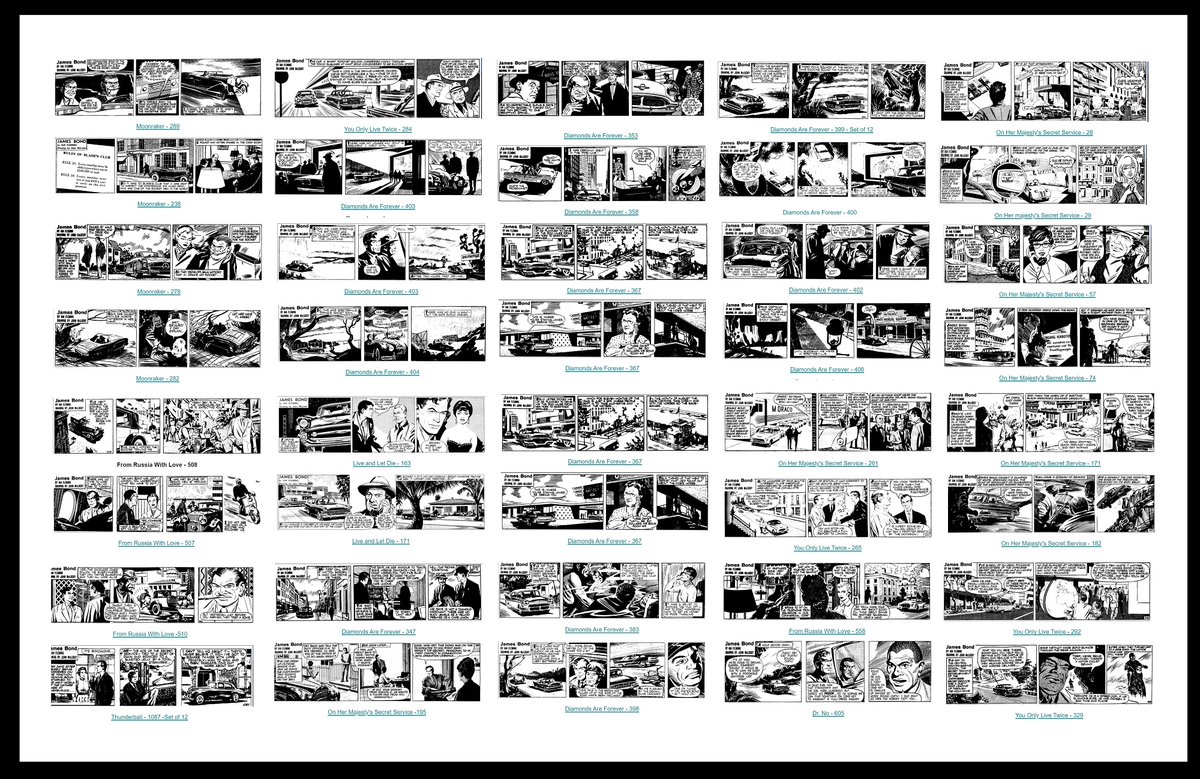The James Bond Cars by John McLusky
40 Drawings, drawn between 1958 - 1966
Pen and pencil on paper
42 x 90 inches (106 x 228 cm)
$72,000 (£54,500)

Buy this piece of cinema history by emailing: fraser@agalleryartists.com