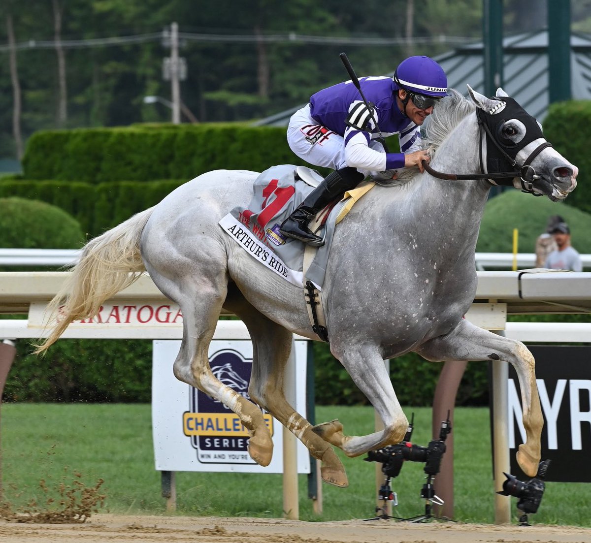 🏇 ARTHUR’S RIDE…!!!
El tordillo 4a. hijo de Tapit, ganador del Whitney Stakes (G1), volverá a correr el próximo sábado 01 de septiembre el Jockey Club Gold Cup en Saratoga y luego irá directo a la <a href="/BreedersCup/">Breeders' Cup</a> Classic (Nov. 2) en <a href="/DelMarRacing/">Del Mar Racetrack</a> 
Campaña: De 7-4 y $764,955
