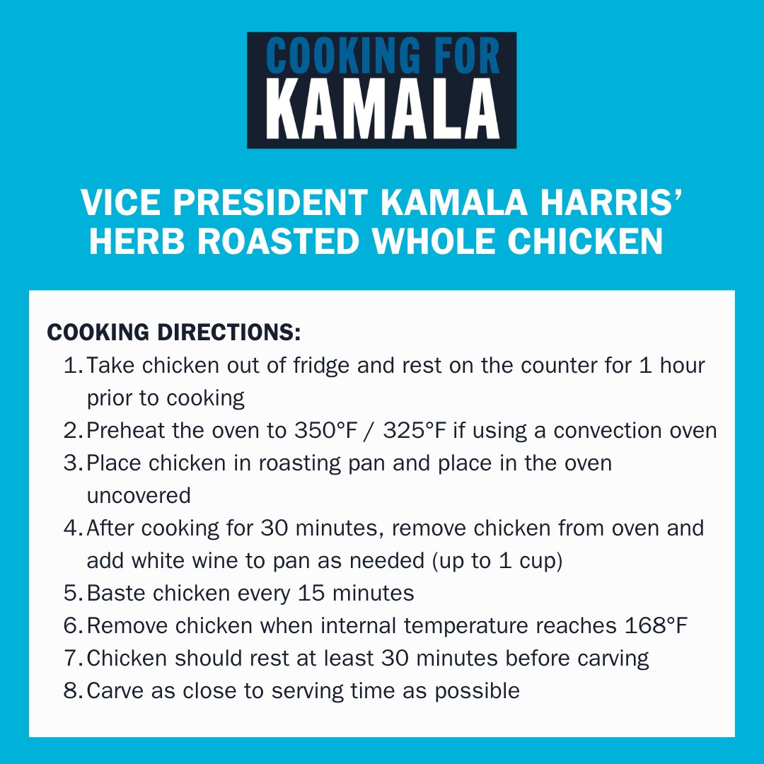 ericswalwell's tweet photo. #CookingForKamala #Cooking4Kamala #HerbRoastedChicken #KamalaHarris #TopChefs #CookAlong #SupportKamala https://t.co/q9NoA3ySaB
