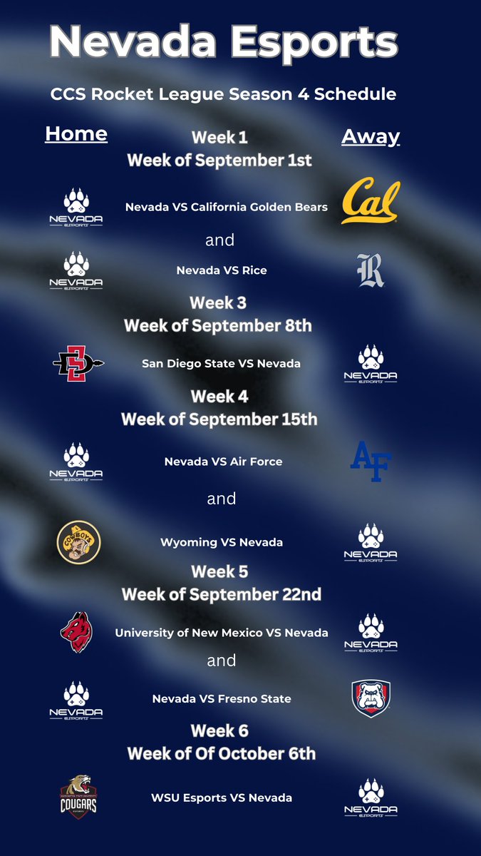 Nevada Esports <a href="/CollegiateCCS/">Collegiate Conference Series</a> Season 4 Schedule
