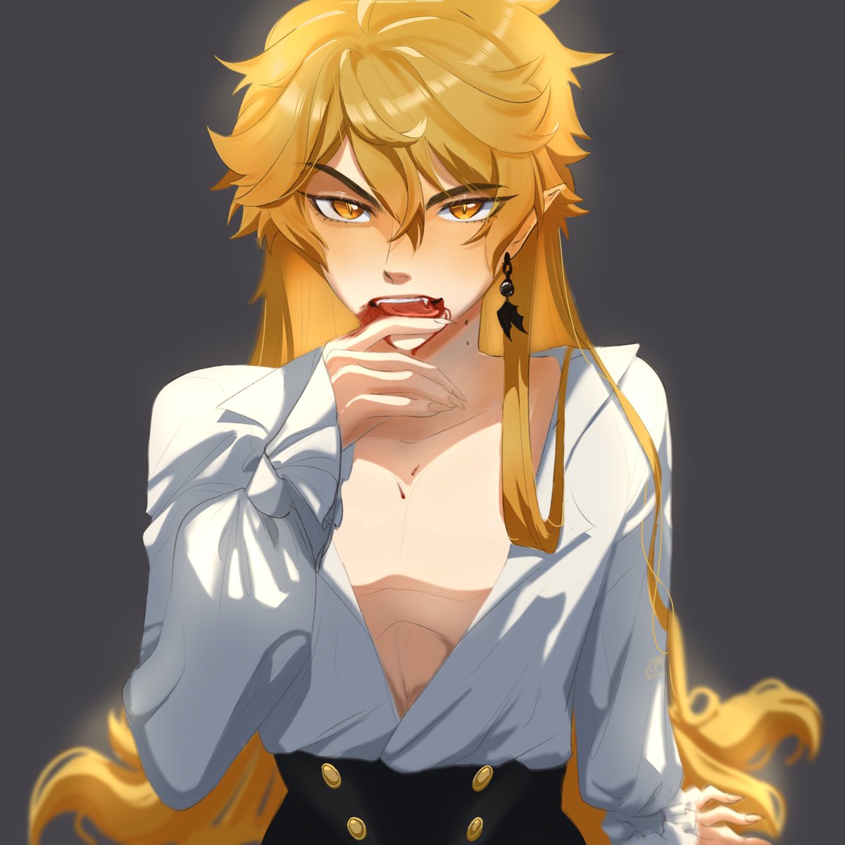 Cptkou1's tweet image. #aether_week2024 ! Day...1. Vampire. I&apos;m a little late hehe. A dash of #chilther #aether