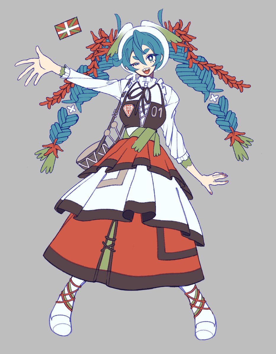 FlourrinART's tweet photo. Basque Miku ! 🌶️ https://t.co/XHCWizgJ23