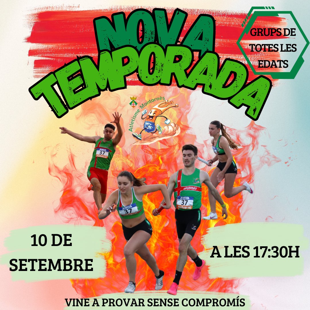 🟢🔴NOVA TEMPORADA 

💥Us informem que l'inici de la temporada serà el Dimarts 10 de Setembre.

💫Veniu a provar sense compromís, de ben segur que us agradarà.

🫂Tenim grups per a totes les edats i de diferents nivells que s'adaptaran als vostres objectius.