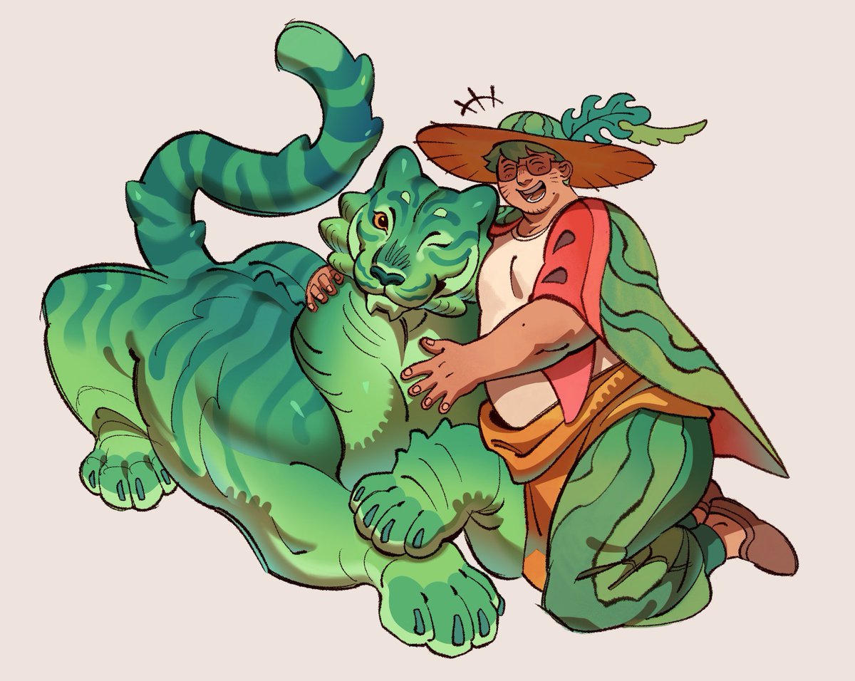 buffbears's tweet photo. watermelon friends 🍉🌿 https://t.co/A7jR0a0Nq6