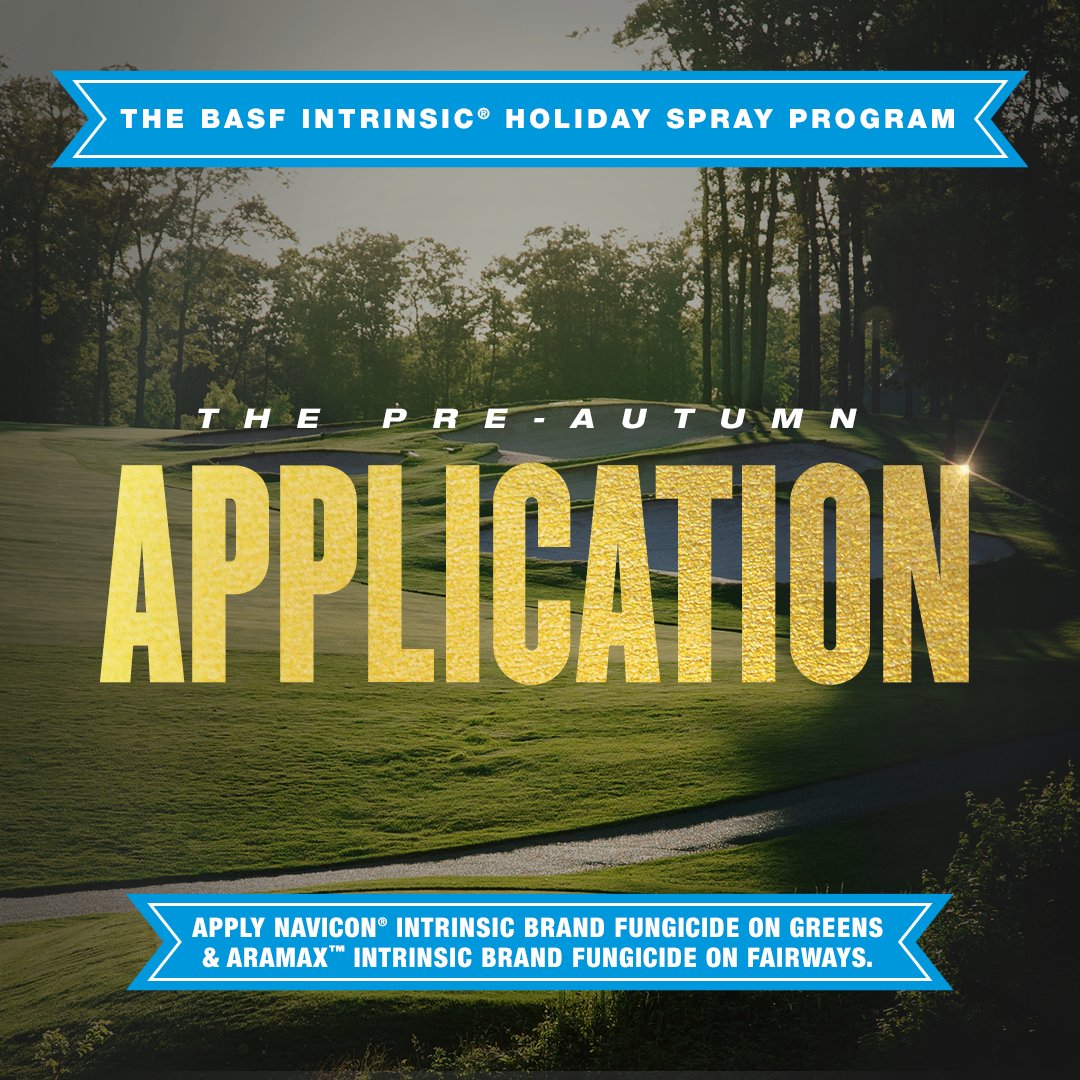The Intrinsic Holiday Spray Program helps you stay on top of your sprays. Fall is right around the corner, so it’s time for your mid-August application of Navicon Intrinsic brand fungicide on greens and the new Aramax Intrinsic brand fungicide on fairways. bit.ly/4fTq1w1