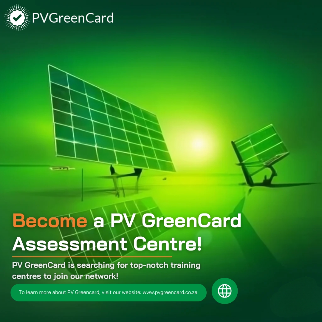 Solar Training: Become a PV GreenCard Assessment Centre!

Make a difference in the solar industry. Apply to become a PV GreenCard Assessment Centre today! pvgreencard.co.za/how-to-become-…

#PVGreenCard #SolarInsatallations #QualityAssurance #sapvia