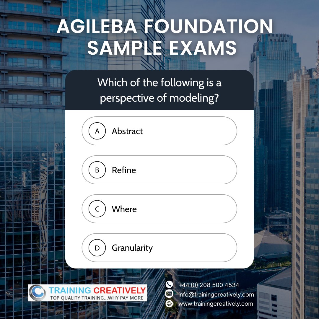 traincreatively's tweet image. Wrap up your day with some AgileBA practice! 🌙 Ready for this challenge? Check out the sample question and swipe for the answer. #AgileBA #BusinessAnalysis #NightStudy
