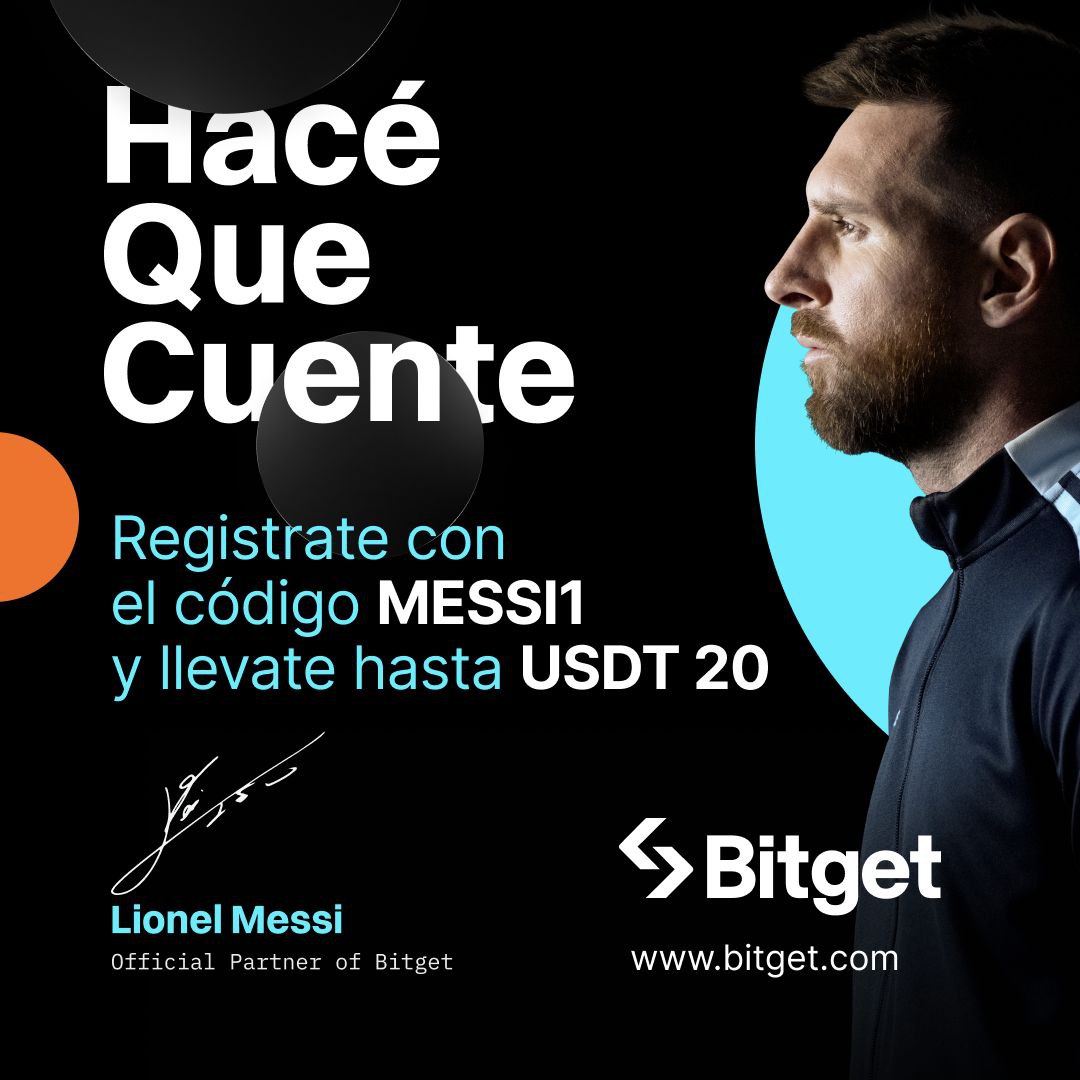 Para los fan del GOAT🐐,  para los que no tambien, #Bitget trae la siguiente dinamica!

Participa y ganá hasta 20 USD en BGB
Registrate con el Codigo MESSI1
 
ℹ️ Participa: bitget.com/events/activit…

#BGB #Bitgetglobal #Messi #hacedquevalga