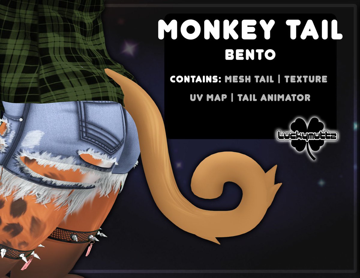 Just released a simple little curled tail! I initially just made this as a gift for someone but figured I’d share it with the rest of you. Enjoy! <3 

marketplace.secondlife.com/p/LM-Monkey-Ta…