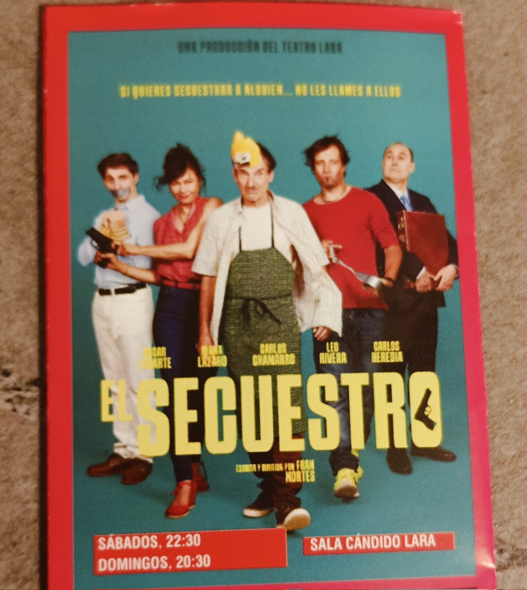 criscarretero1's tweet photo. Qué buen rato pasado en el @teatrolara de Madrid, #ElSecuestro.
Una comedia ligera, ágil y muy divertida al hilo de problemas sociales atemporales. Gran actuación, dirección y trabajo en general.
Hoy día, poder reír así es salud. Gracias a todos y ¡felicidades! https://t.co/AaK3FfxWNI