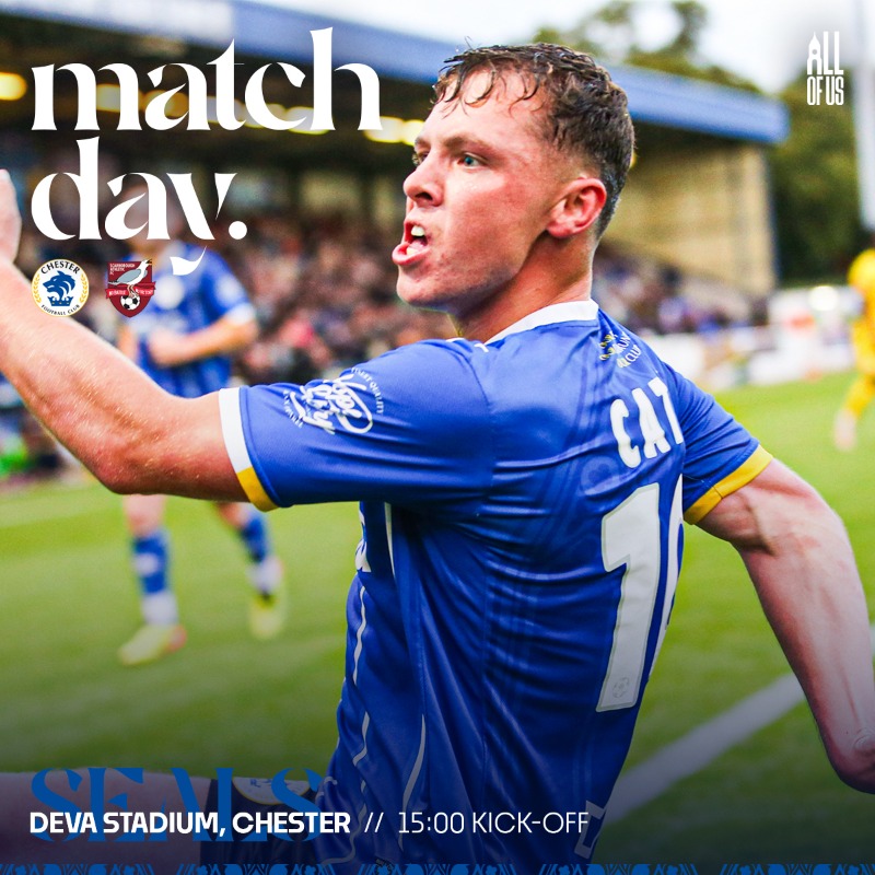 ChesterFC's tweet photo. 𝗠𝗮𝘁𝗰𝗵𝗱𝗮𝘆. 𝗕𝗮𝗻𝗸 𝗛𝗼𝗹𝗶𝗱𝗮𝘆 𝗦𝗲𝗮𝗹𝘀. 🔵

🆚 @safc (h)
⌚️ 3pm kick off
🎫 https://t.co/enD9UfSgwX 

#AllOfUs | #CFCSCA