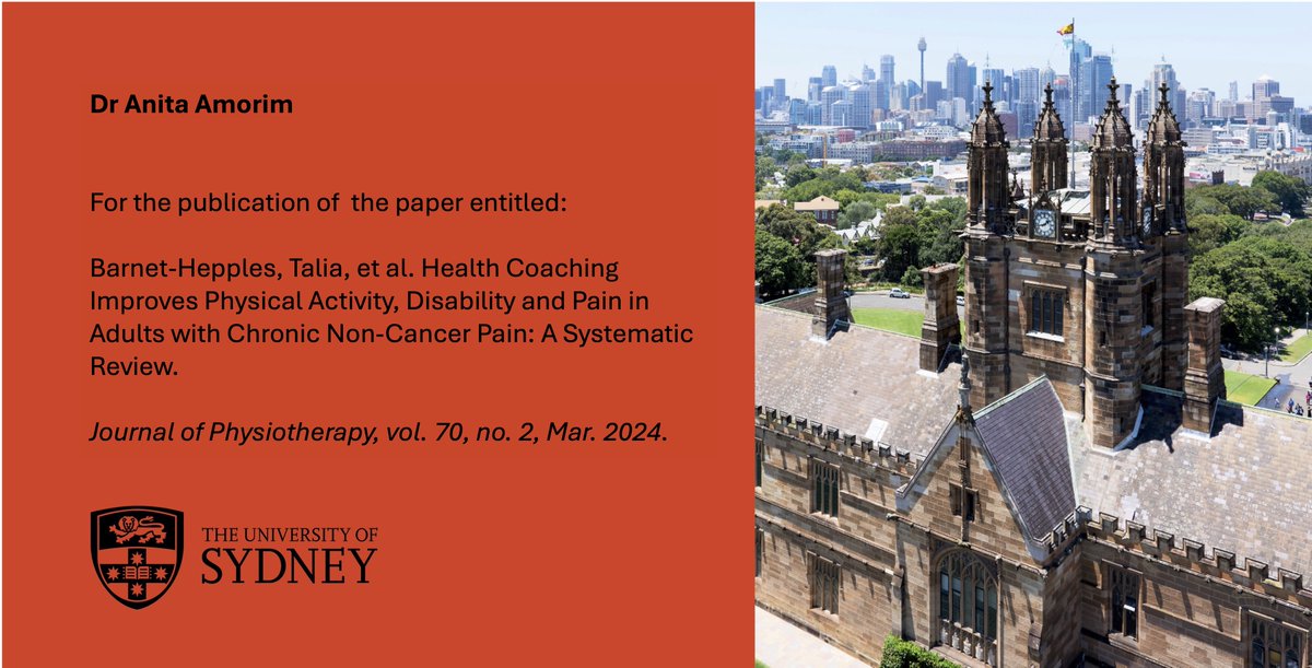 Sydney Health EMCR (@sydfmh_emcr) on Twitter photo Congratulations to The University of Sydney EMCR Outstanding Publication Award (FMH) winners for 2024. Our MCR Category winners are (more winners in our previous posts):
<a href="/Anitabamorim/">Anita Amorim</a> <a href="/Talia_Barnet/">Talia Barnet-Hepples</a> Congratulations to The University of Sydney EMCR Outstanding Publication Award (FMH) winners for 2024. Our MCR Category winners are (more winners in our previous posts):
<a href="/Anitabamorim/">Anita Amorim</a> <a href="/Talia_Barnet/">Talia Barnet-Hepples</a>