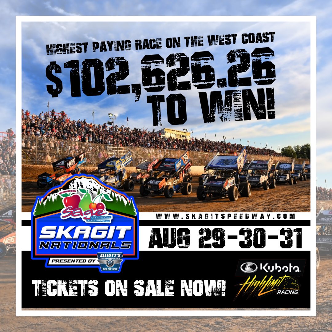🚨BREAKING NEWS!!

It’s High Limit week!

Now the highest paying race on the west coast and Skagit Speedway’s history. 

We are excited to welcome drivers, teams and fans from all over the world to the richest race on the west coast.  

This weekend will pay an astounding