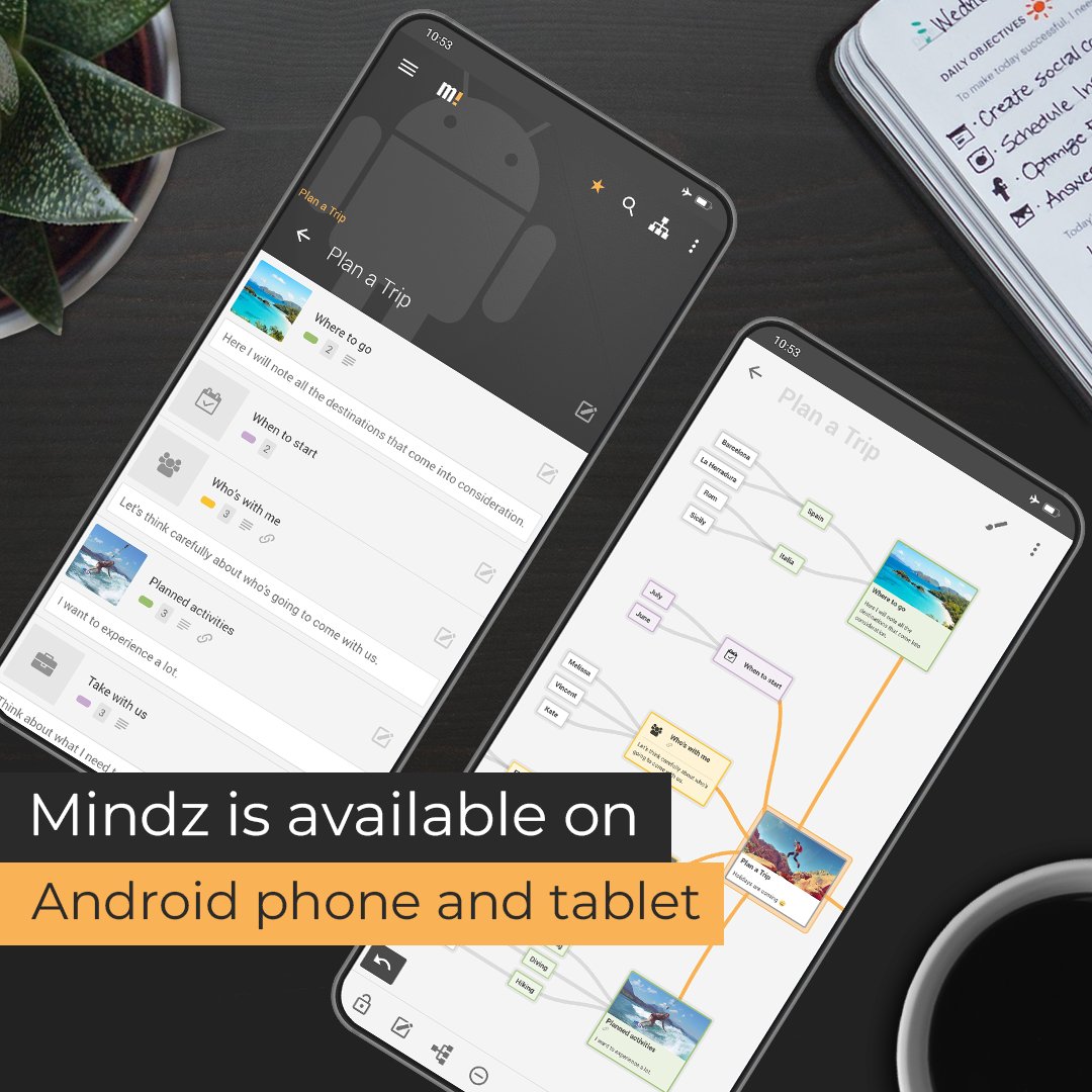 mindz_app's tweet image. Organize your thoughts on the go! Mindz for Android offers powerful mindmapping on your smartphone or tablet. Try it now and experience how easy brainstorming can be. #MindMapping #AndroidApp #Productivity