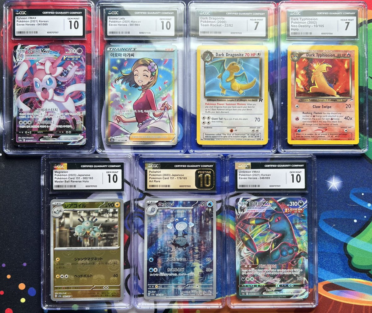 sebas_secrest's tweet image. Some Pokémon I got graded with @CGCCards recently 🙂 #sylveon #umbreon #masterball