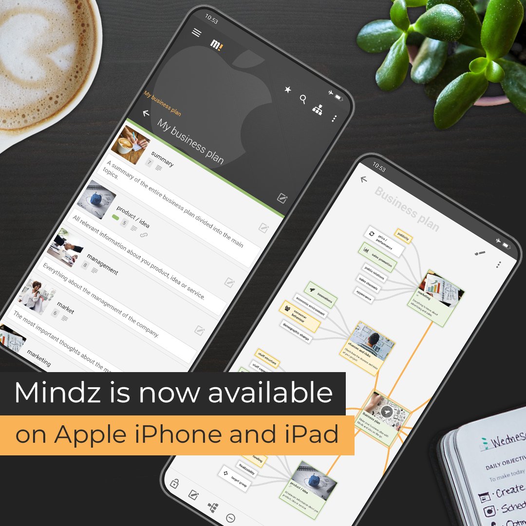 mindz_app's tweet image. New: Mindz now available for iOS! Discover our intuitive mindmapping tool on your iPhone and iPad. Capture and develop your ideas seamlessly. Download the app today and boost your creativity! #NewRelease #iOS #MindMapping