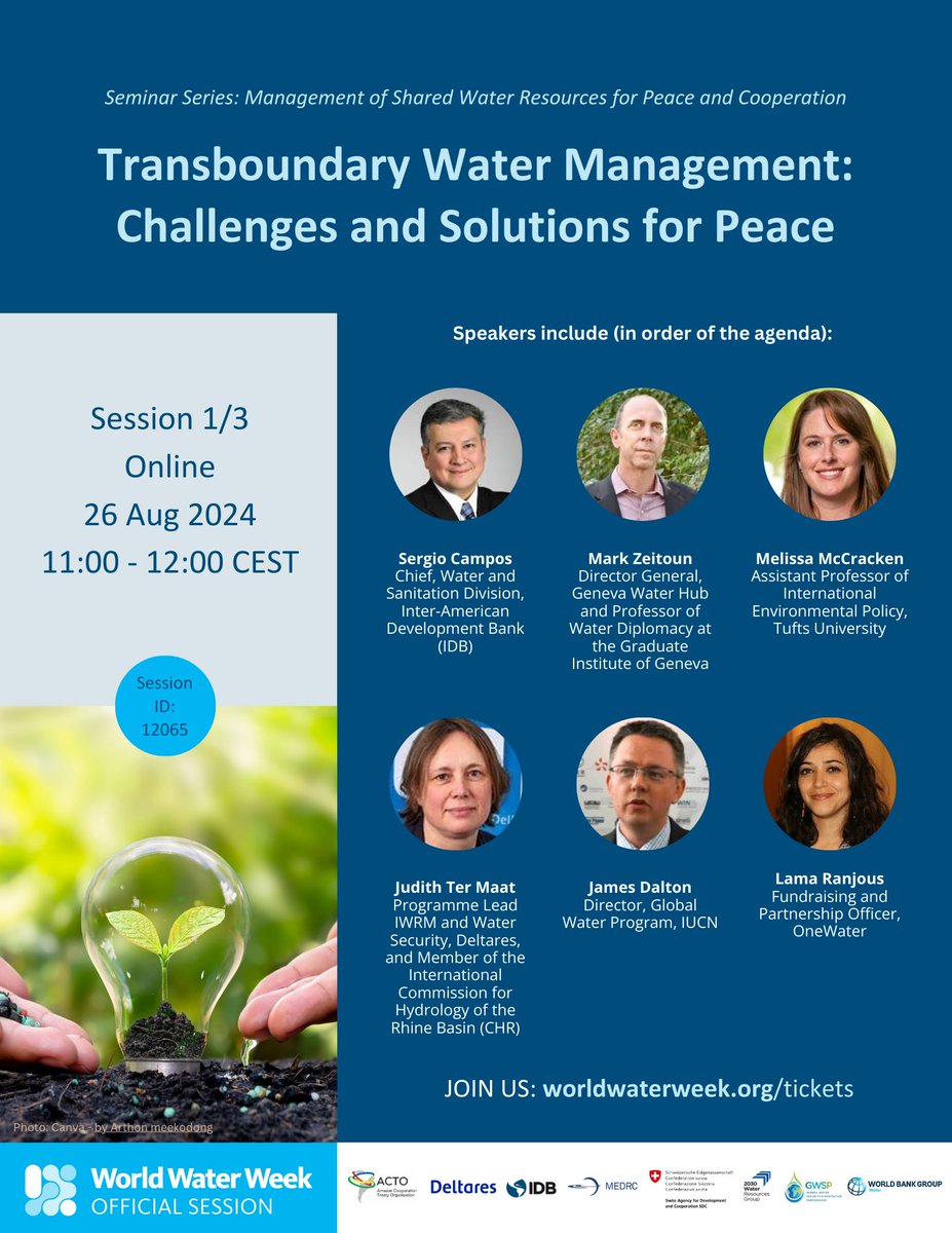 Join me online tomorrow (26 Aug) at 11 CEST with other speakers for the first of three SIWI Seminars at #SWWW2024 on Transboundary Water Management.