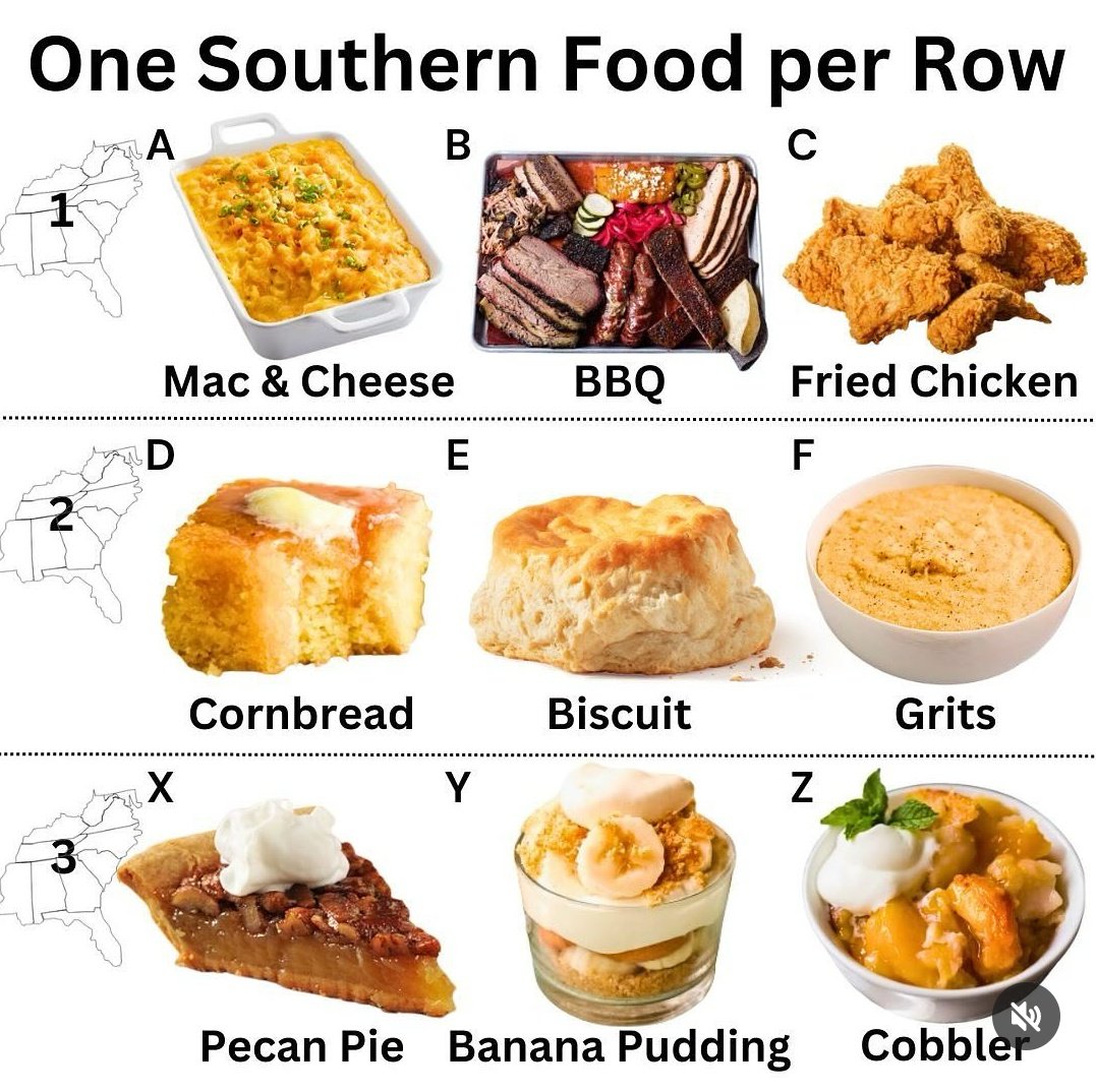 CTOTHELOS77's tweet photo. Pick one from each row for a tasty southern combo. https://t.co/0eDdTyO1yc