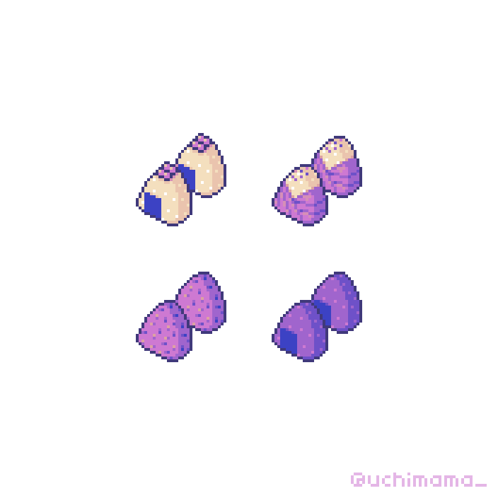 UchiMama_'s tweet photo. a set of zelda-inspired rice balls 🍙💜

@Pixel_Dailies #pixel_dailies #pixelart #dreamhaze8 https://t.co/tmyZLUh0TX