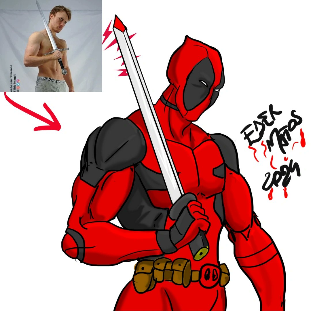 Edermn's tweet photo. @theposearchives Dead Pool com base na pose @theposearchives 
#thepose #ilustration #desenho https://t.co/rsN0SzMeiz