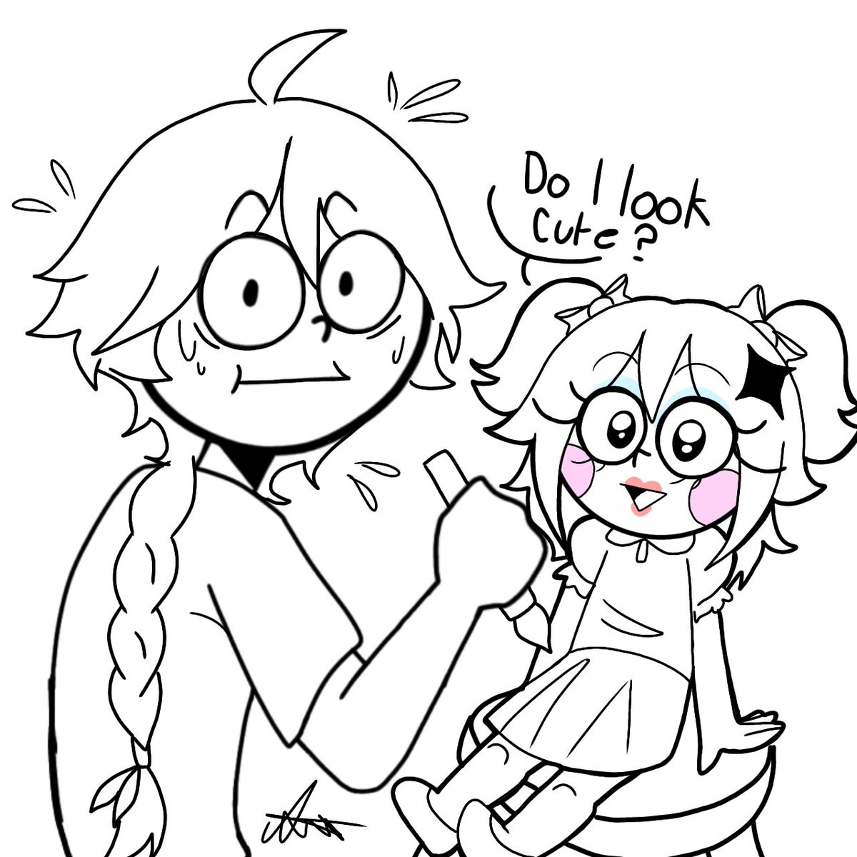 SMR12308280547's tweet image. #aether_week2024
Day 7: Makeup! 💄
Paimon ask Aether if he could make her cuter.