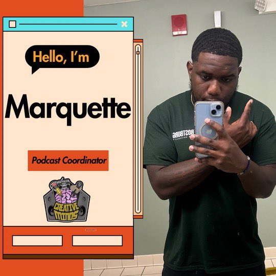 Introducing Marquette !✨ Our Podcast Coordinator ! He is a Senior with a double major in Criminal Justice and Sociology. 

One Fun Fact about him is that he is the only boy out of 5!