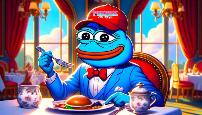 basedpeewee's tweet image. Hungry for gains?

$Peewee on Base is serving up the main course! Get ready to feast on those profits.