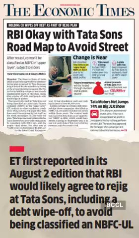 EconomicTimes's tweet photo. #LeadStoryOnET | #TataSons #repays Rs 20,000 #crore #debt to avoid D-St listing https://t.co/O0cDLllSxX https://t.co/O5Z3RqwcfH