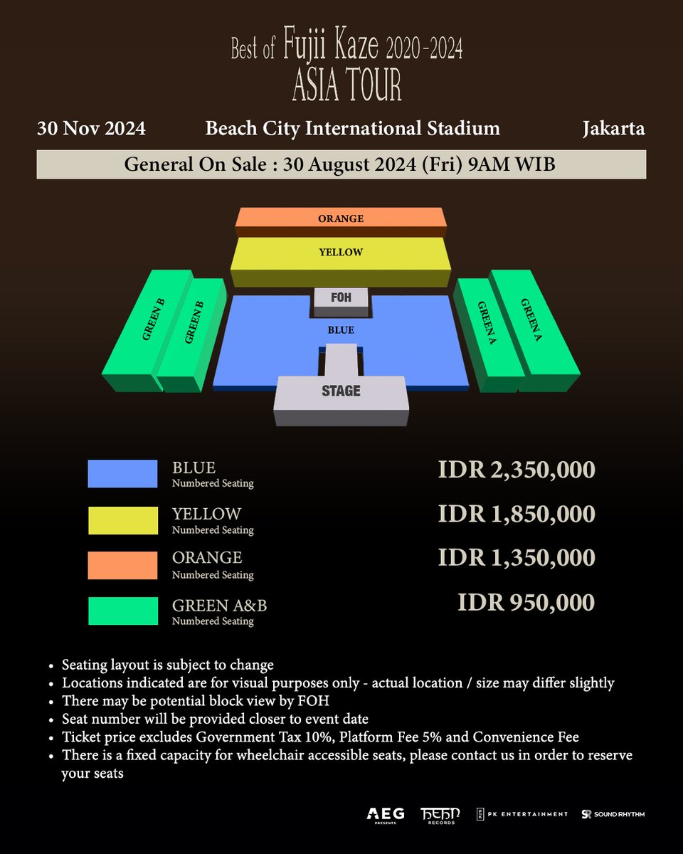 PKEnt_ID's tweet photo. @fujiikazestaff is coming back for his Best of Fujii Kaze 2020-2024 ASIA TOUR in Jakarta on Saturday, 30 November 2024 at the Beach City International Stadium.

This show is promoted by AEG Presents Asia, PK Entertainment, &amp; Sound Rhythm.

#FujiiKazeinJakarta2024 #BestofFujiiKaze https://t.co/P8k691fH89