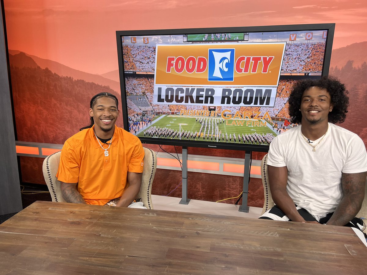 MARK PACKER (@packer_sports) on Twitter photo Zakai Ziegler made his debut on the “Food City Locker Room, presented by Garza Law” with LB Arion Carter. Join VFL’s Jayson Swain, Chris Brown and me for the show each Sunday night in Knoxville (ABC), Nashville (FOX) and Tri Cities (FOX)
<a href="/SwainEvent/">Jayson Swain</a> <a href="/utlockerroom/">Locker Room</a> Zakai Ziegler made his debut on the “Food City Locker Room, presented by Garza Law” with LB Arion Carter. Join VFL’s Jayson Swain, Chris Brown and me for the show each Sunday night in Knoxville (ABC), Nashville (FOX) and Tri Cities (FOX)
<a href="/SwainEvent/">Jayson Swain</a> <a href="/utlockerroom/">Locker Room</a>