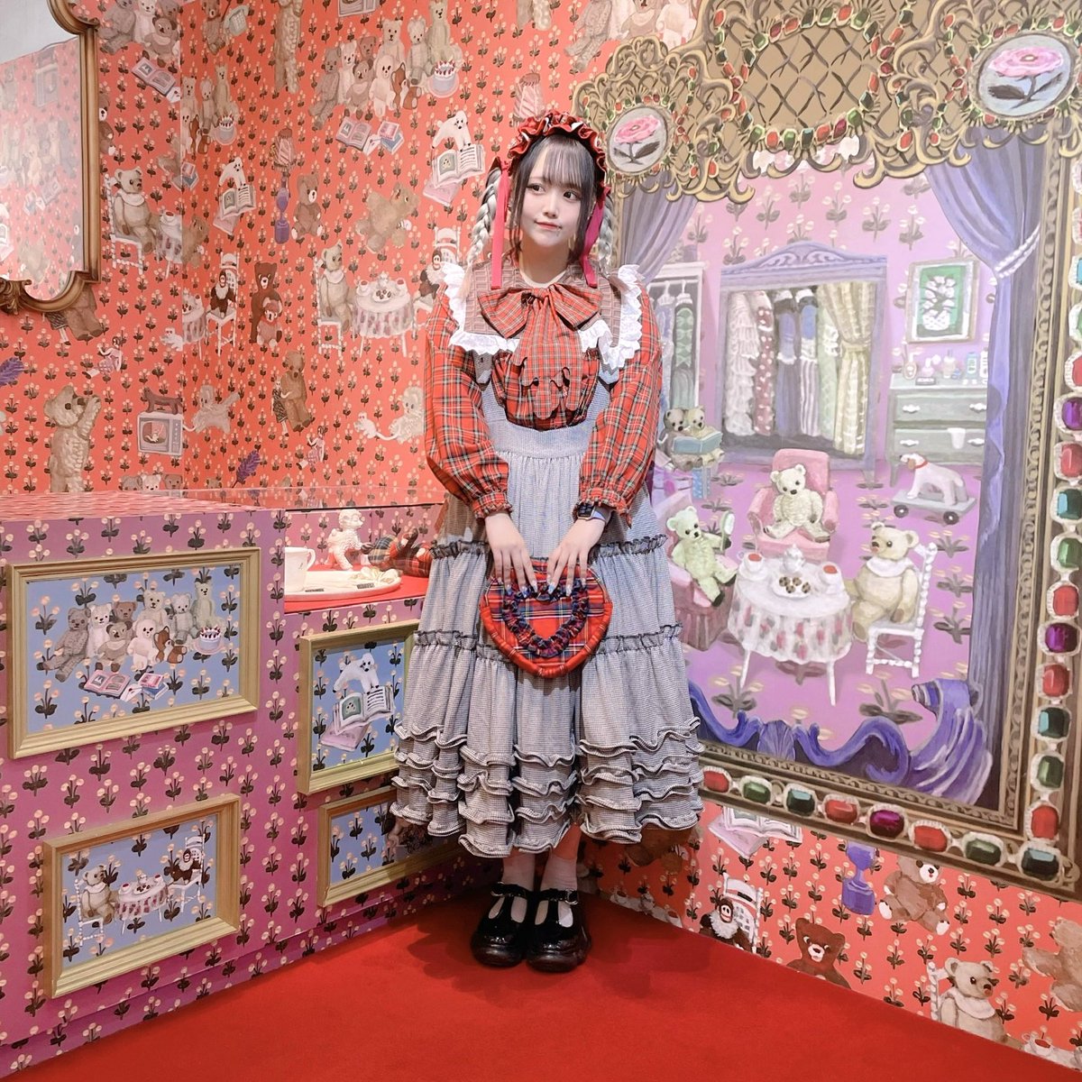 🍫COORDINATE🍫 🎀リボンワンピース(RED) ¥42,000 (¥46,200 inTax