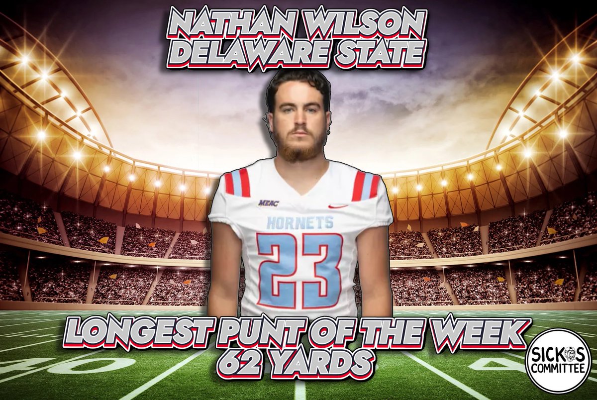 Congrats to Nathan Wilson of Delaware State for winning Longest Punt of the Week!
