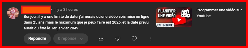 en1minute's tweet photo. Quand tu prévois de planifier la publication d'une vidéo YouTube pour tes petits enfants ... dans ... 25 ans 😅 https://t.co/S5JPRYkopX