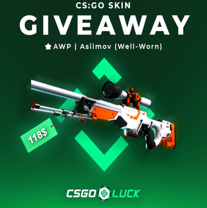 Jerry_cs's tweet photo. ☘️AWP / ASIIMOV (WELL-WORN)☘️
How to enter:
1⃣Follow @officialcsluck @Jerry_cs
2⃣Like & Retweet
3⃣Tag two friends
4⃣CLICK THE LINK TO GET❗3 FREE CASES JUST FOR FREE❗️CSGOLUCK https://t.co/k6X5yEDQsK
⏲️7 DAYS
#Giveaway #csgoluck #CS2 #asiimov https://t.co/Kj9tfZ2nWT