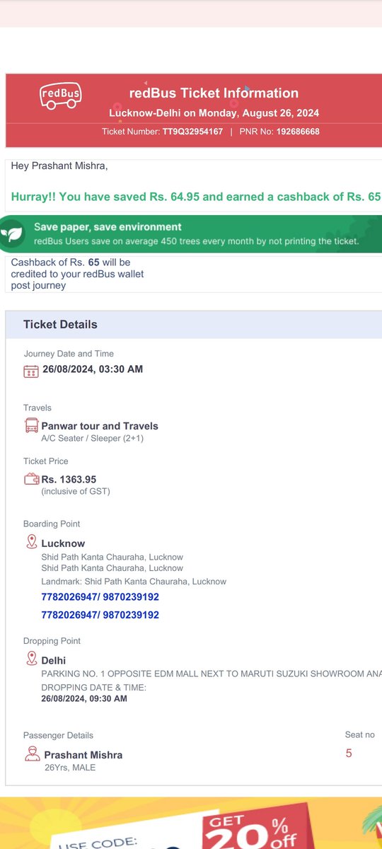 Pmishra09's tweet photo. @redBus_in @PMOIndia @jagograhakjago I am waiting since 1 hour on bus stop neither bus operator nor bus staff can pick up my call, When I try to raise my concern with customer service  of red bus they advise me to wait for 1-2 hour on bus stop #verypoorservice #screwedbyredbus https://t.co/f4qoC30BDU
