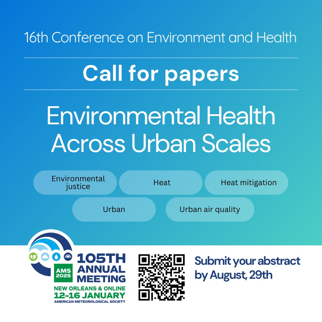 AMS Health (@ams_health) on Twitter photo <a href="/AMS_Soc_Impacts/">AMS Board on Societal Impacts</a> 9.Don't you love life in a small/medium-sized city (SMSC)?🌆Not too overwhelming, but still plenty to do & see and so much to breathe in! If your <a href="/AMSUrbanClimate/">AMS Board on the Urban Environment</a> overheating SMSC research is hot off the press, submit your abstract to "Environmental Health Across Urban Scales!" <a href="/AMS_Soc_Impacts/">AMS Board on Societal Impacts</a> 9.Don't you love life in a small/medium-sized city (SMSC)?🌆Not too overwhelming, but still plenty to do & see and so much to breathe in! If your <a href="/AMSUrbanClimate/">AMS Board on the Urban Environment</a> overheating SMSC research is hot off the press, submit your abstract to "Environmental Health Across Urban Scales!"