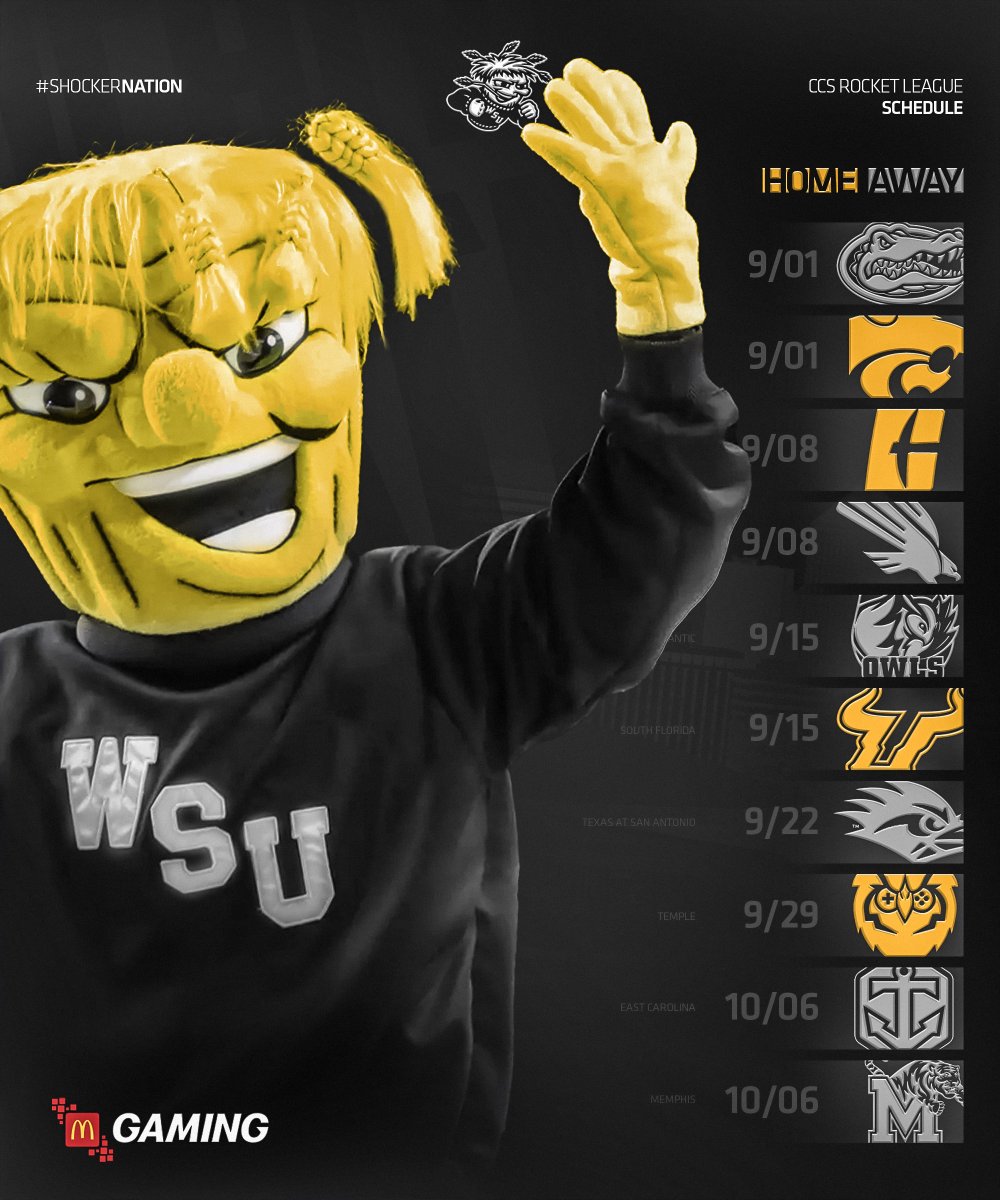 🎌Schedule is here for season start!🎌

Lots of American Conference action slated for this Fall, here's the Shockers ready to make their mark on the pitch this year:

⚽️<a href="/masuhn_/">mas</a>
⚽️<a href="/Real_Kappa12/">Kappa</a>
⚽️<a href="/pickleBE4ST/">pickle</a>
⚽️@_boonedot
⚽️@viewzys1
🧑‍💻<a href="/daffyrl_/">daffy</a>

#ShockersUp⚡️#McDGaming