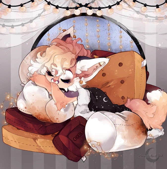    S'MORE NAPS     "If I was tiny I would sleep on a marshmallow"  For those who are equal parts soft, sweet, and sleepy~    1 5 5  Open for one week  Human or Furry     Comment "CLAIM" for a slot      R•T•s are very appreciated 