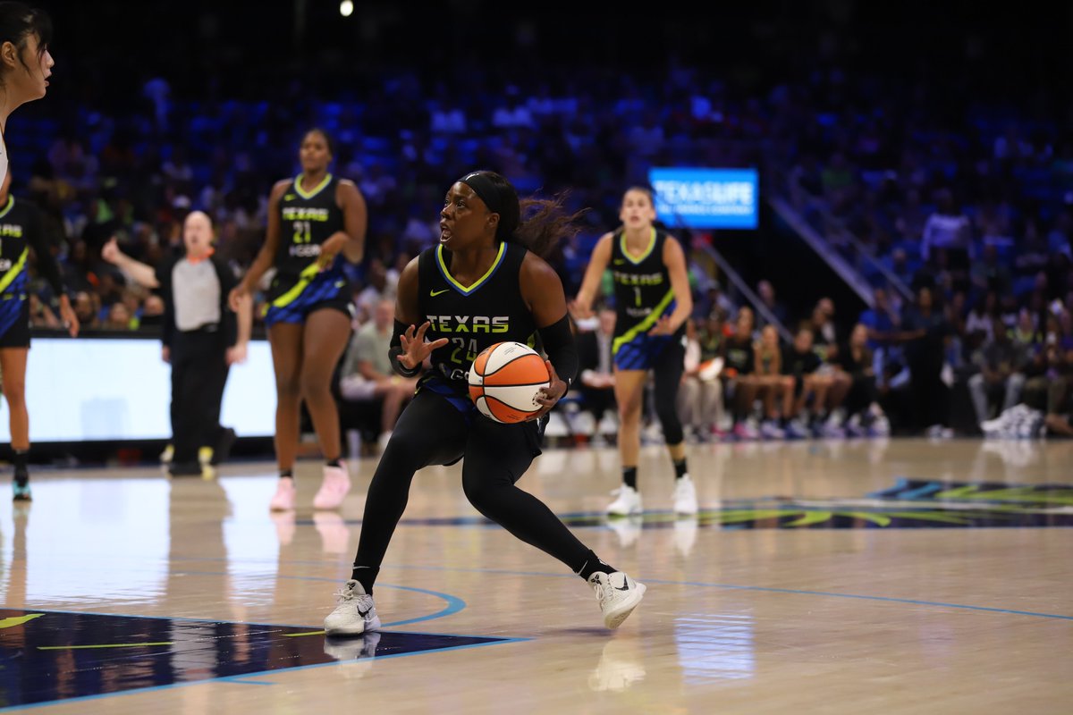 RobTiongson's tweet photo. Summer Sunday matinee victory over the Sparks.

@SevgUzun10, @Arike_O and @THoward_6 brought their A-game today. All around team effort by @DallasWings. @TrammellCoach has empowered her team through thick and thin.

📸 @DN_Creative_ | @ThePodiumFinish

#WNBA | #LASvsDAL | #VoltUp https://t.co/7KzvpSyGYc