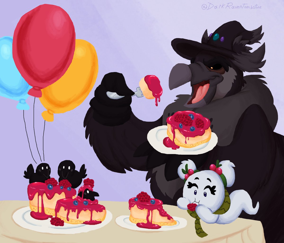 It's my Birthday!!!🎂🎉

I had a great time this day and decided to draw my oc with his classmates eating a cheesecake.
#oc